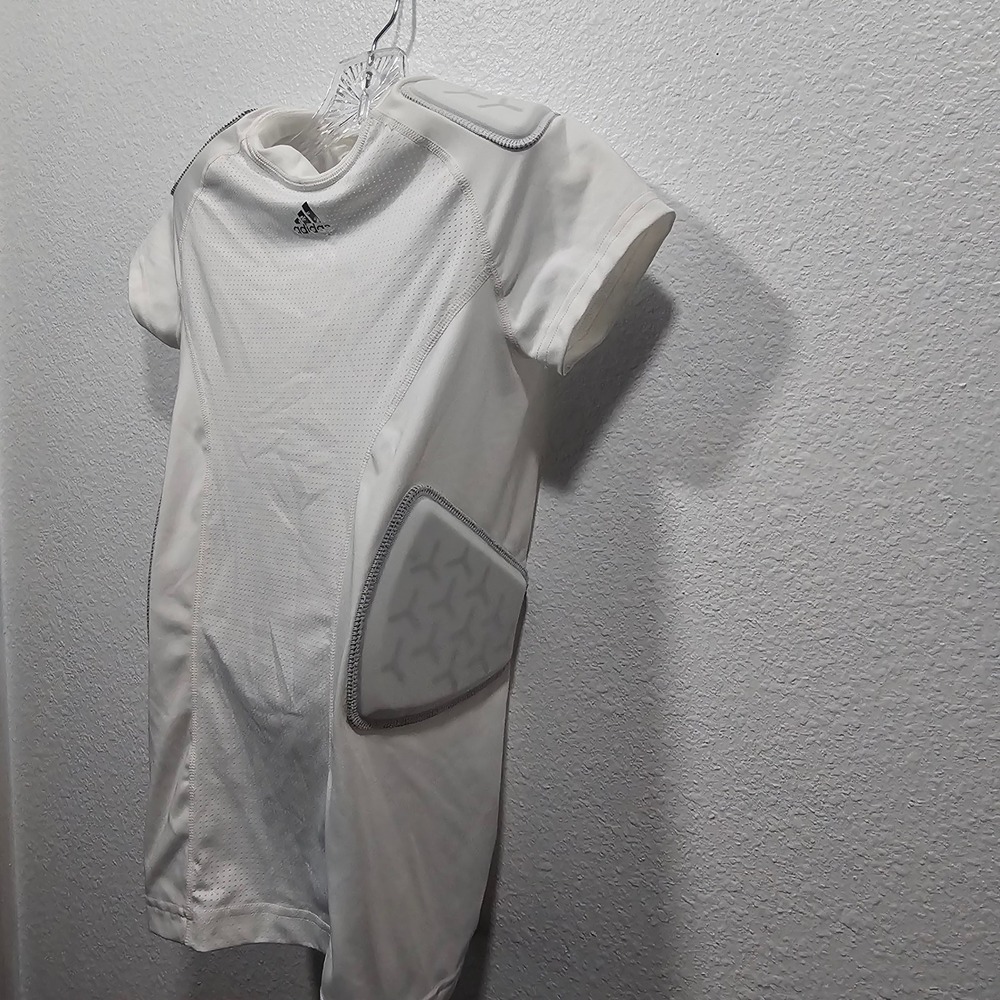 Adidas Kids White Aeroready Padded Football Compression Shirt Size Large L - Picture 5 of 8